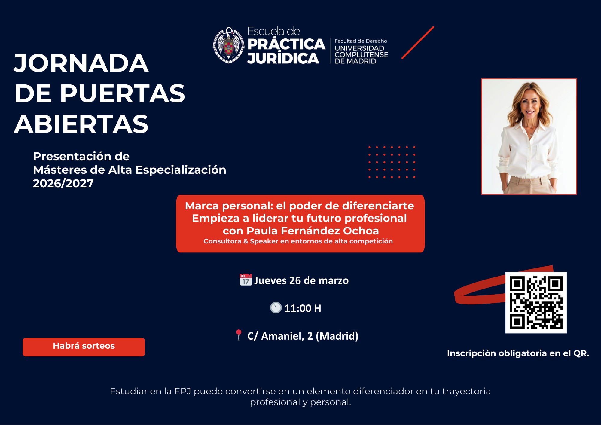 Jornada de Puertas abiertas EPJ para estudiantes (26 marzo) 